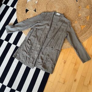 Open-Front Olive Blazer Jacket
